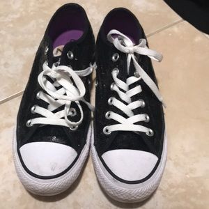 Black sequin converse